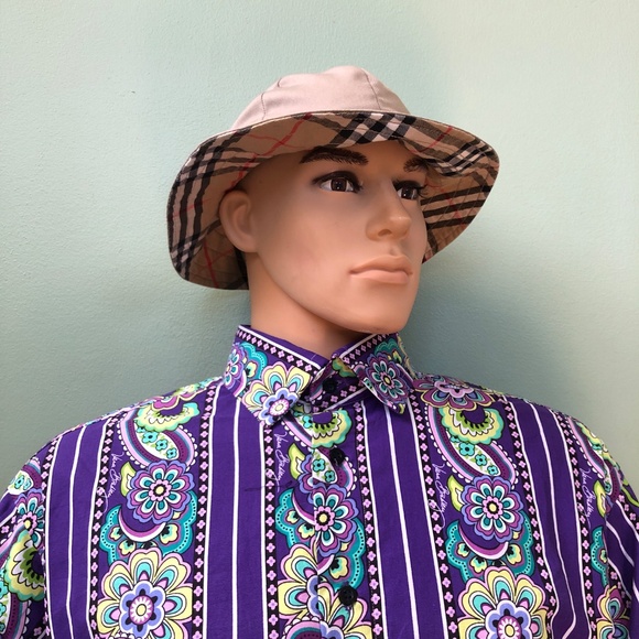 Burberrys of London Bucket Hat Size Medium Tan Beige, Check Inner, COA - Picture 5 of 10